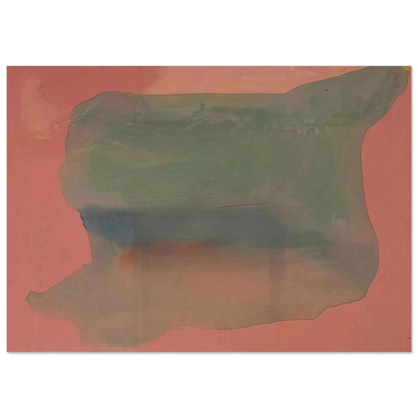 Helen Frankenthaler - Yearning - 1973 Wall art - 15x20 cm / 6x8 inches - Premium Wooden Framed Poster With Fine Art Paper-canvas - White frame