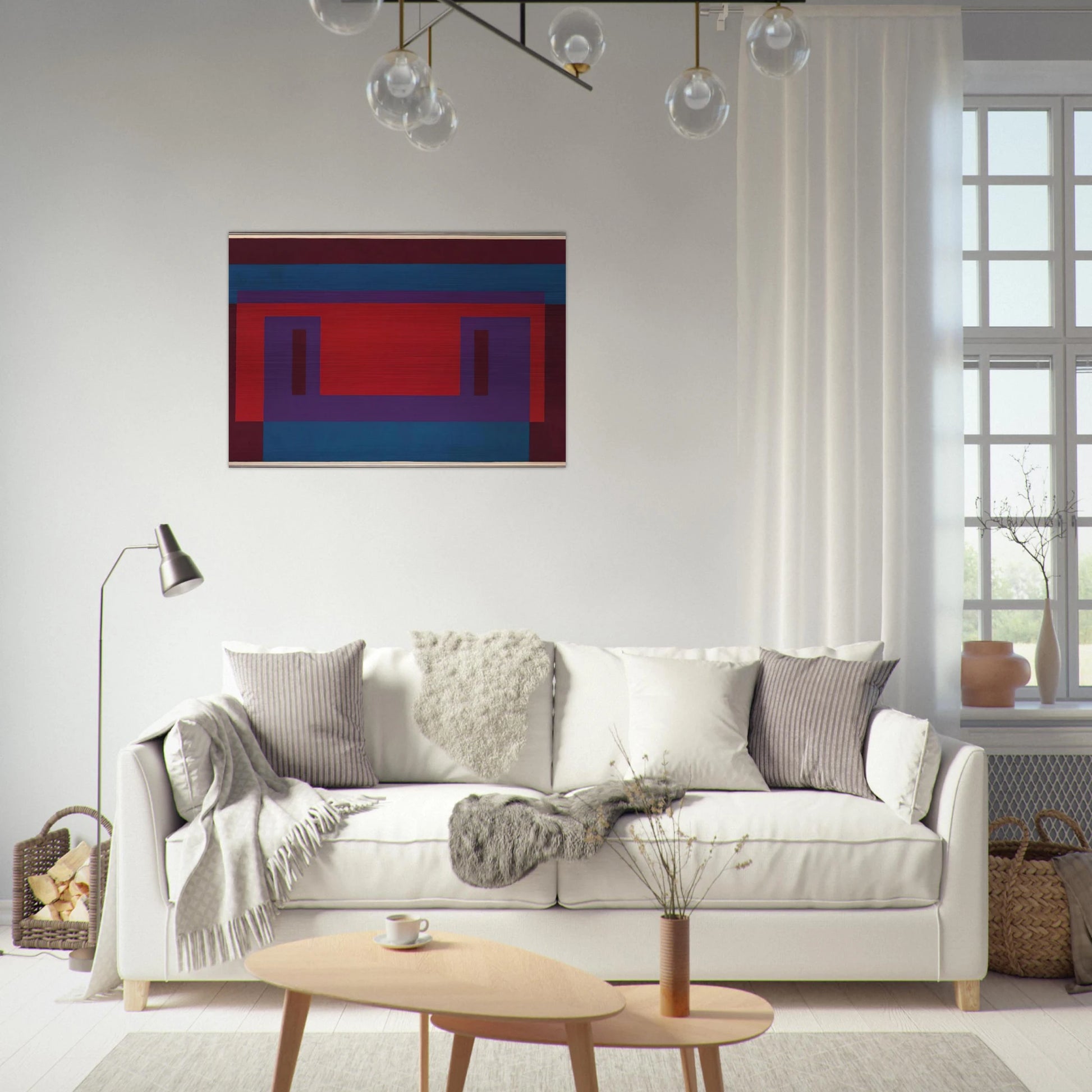 RED WALL 1956 - Josef Albers Brushed Aluminum Print - 70x100 cm / 28x40 inches | Josef Albers Aluminum Print | Josef Albers Prints