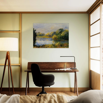 The Banks of the River - Pierre-Auguste Renoir Brushed Aluminum Print - 70x100 cm / 28x40 inches | Pierre-Auguste Renoir Aluminum Print | Pierre-Auguste Renoir Prints