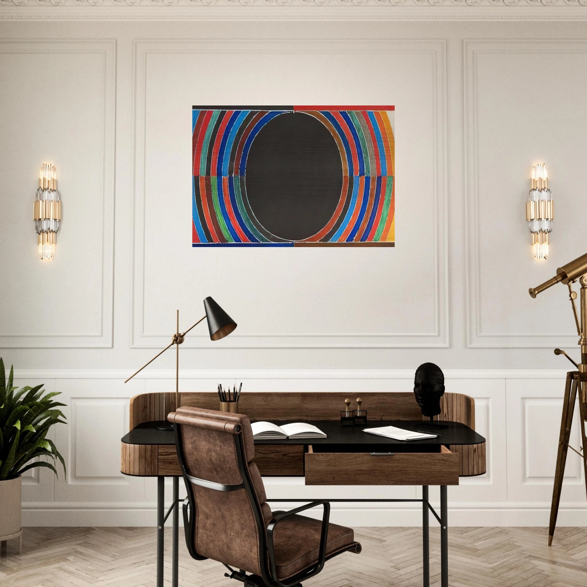 Composition V - Abstract Art - S. H. Raza Brushed Aluminum Print - 70x100 cm / 28x40 inches | S. H. Raza Aluminum Print | S. H. Raza Prints