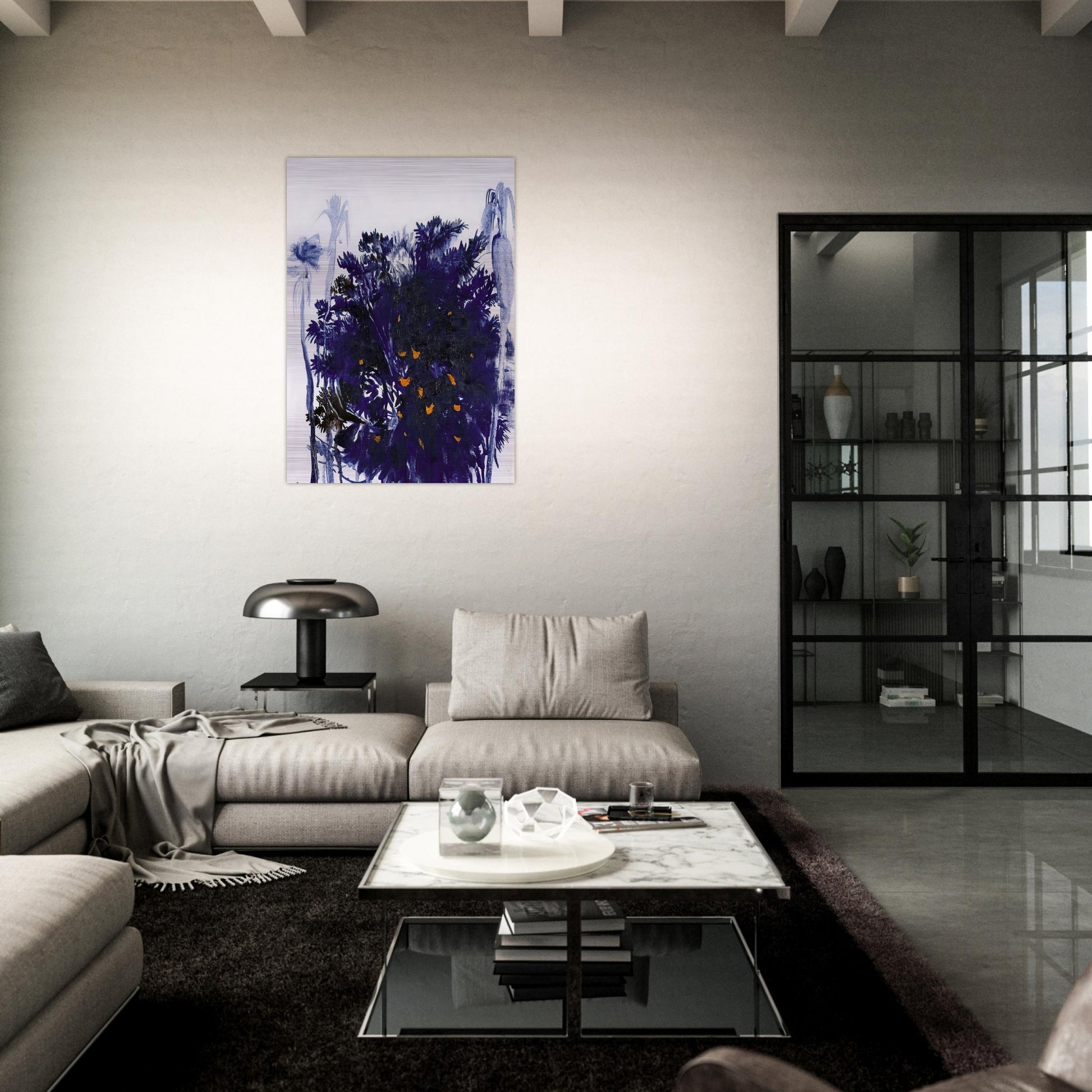 Moreton Bay Fig and Palm Trees - figurative - Brett Whiteley Brushed Aluminum Print - 70x100 cm / 28x40 inches | Brett Whiteley Aluminum Print | Brett Whiteley Prints