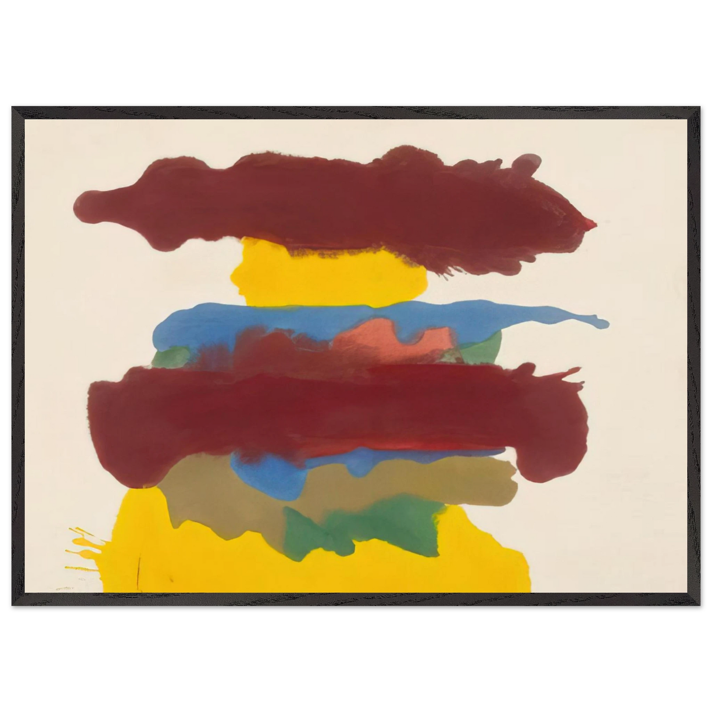 Helen Frankenthaler - Weather Change - 1963 Wall art - 15x20 cm / 6x8 inches - Premium Wooden Framed Poster With Fine Art Paper-canvas - Wood frame