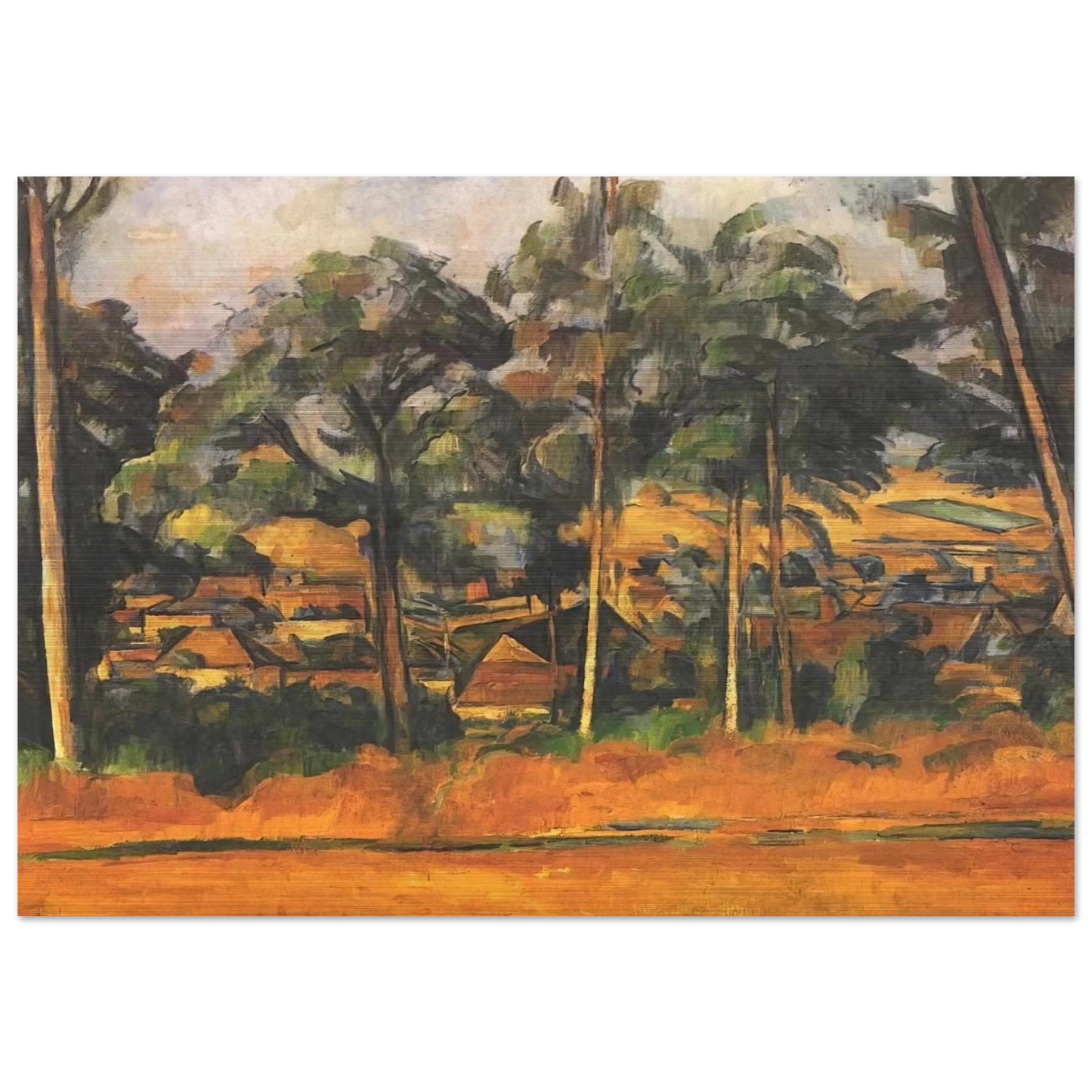 Village in the Provence - Paul Cézanne Brushed Aluminum Print - 70x100 cm / 28x40 inches | Paul Cézanne Aluminum Print | Paul Cézanne Prints