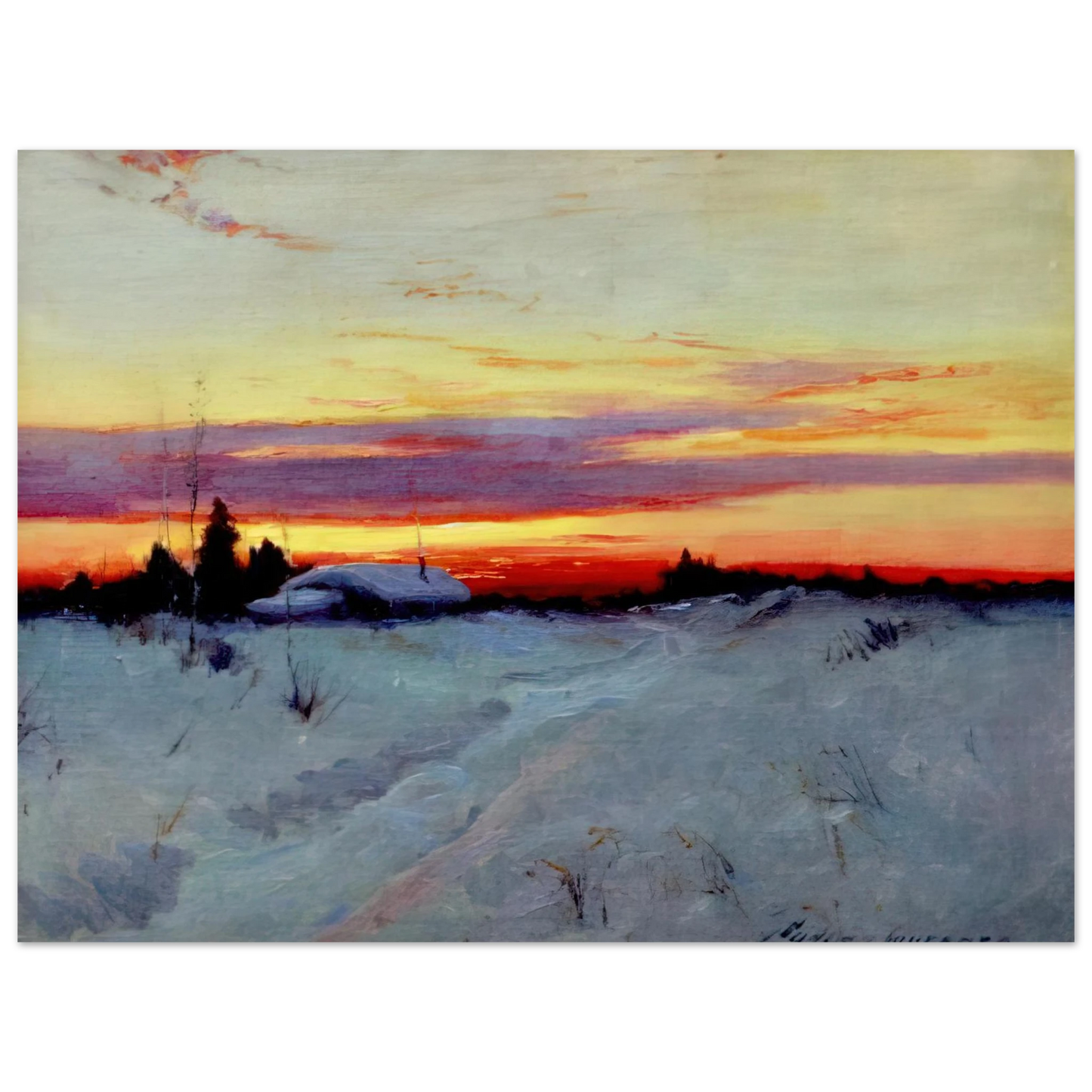 Sydney Laurence - Alaska Sunset - Romanticism  75x100 cm / 30x40inches Fine Art Poster