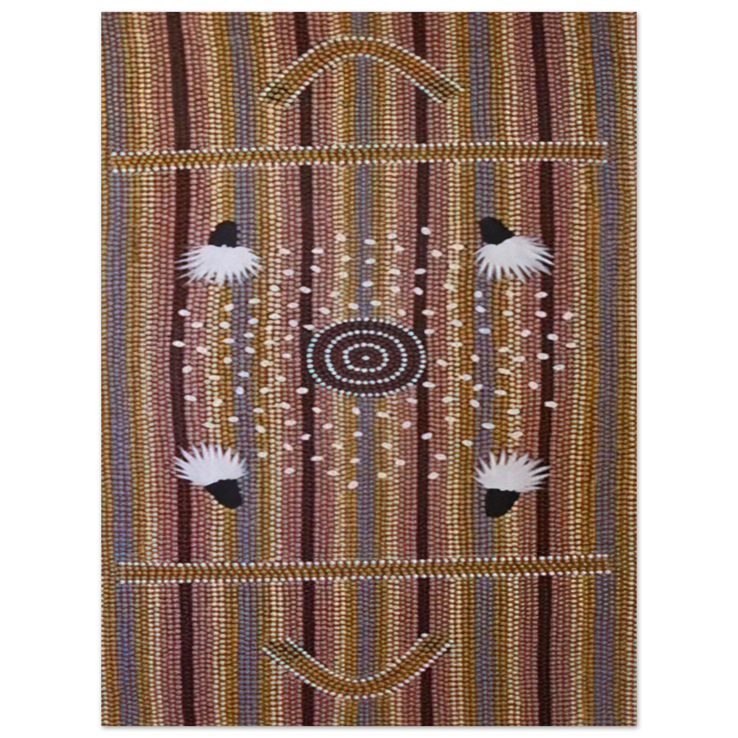 Clifford Possum Tjapaltjarri - Bush Plum Dreaming - Native Art  75x100 cm / 30x40inches Fine Art Poster