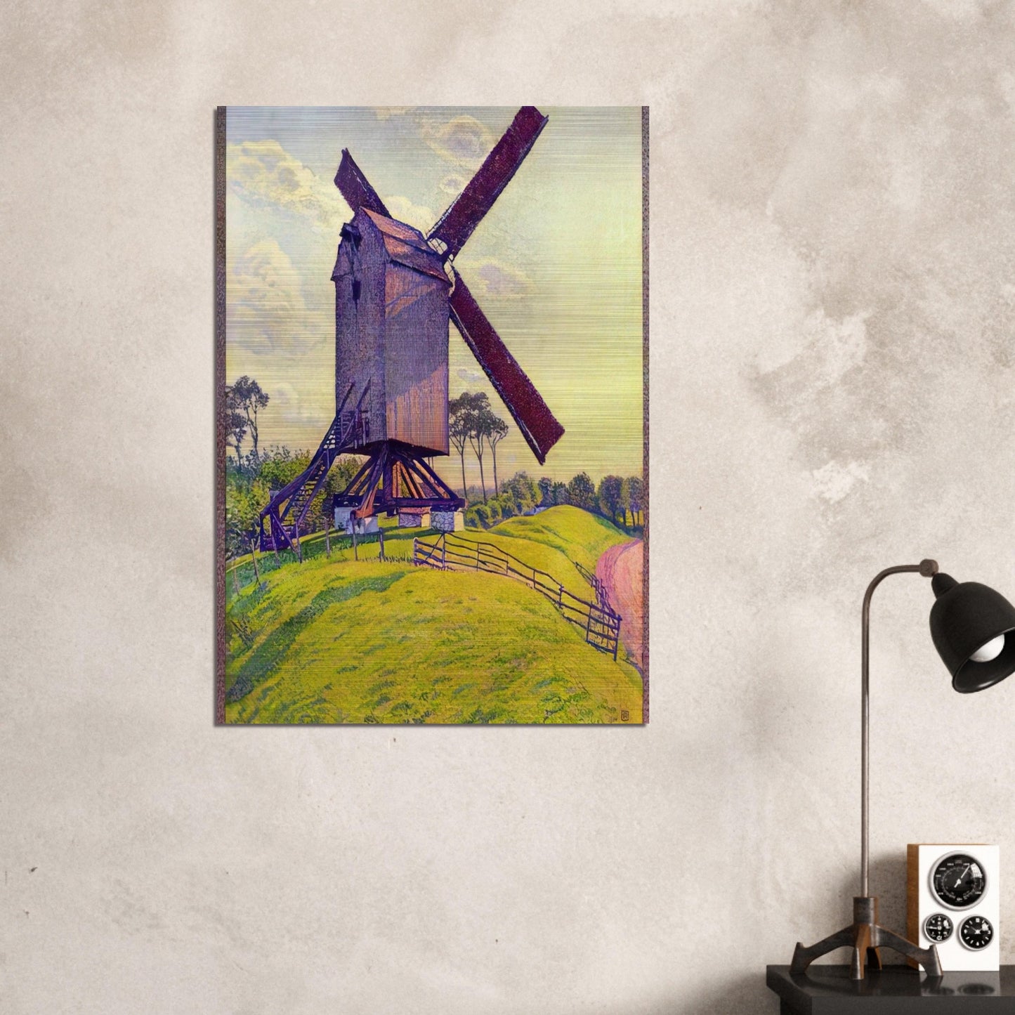 THE MILL AT KELF 1894 - Theo van Rysselberghe Brushed Aluminum Print - 70x100 cm / 28x40 inches | Theo van Rysselberghe Aluminum Print | Theo van Rysselberghe Prints