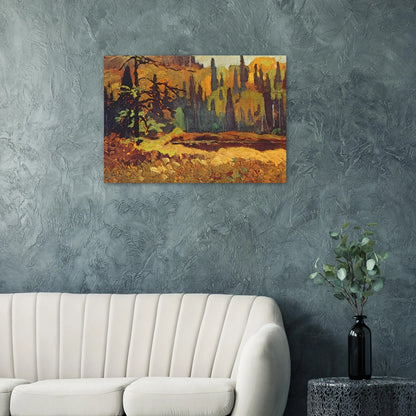 Moose Pond - 1918 - Frank Johnston Brushed Aluminum Print - 70x100 cm / 28x40 inches | Frank Johnston Aluminum Print | Frank Johnston Prints