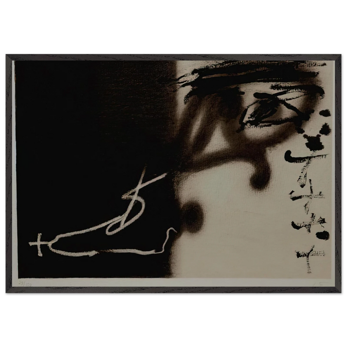 DIVIS 1983 - Antoni Tapies 70x100 cm / 28x40 inches Framed Art Print – Black Wooden Frame