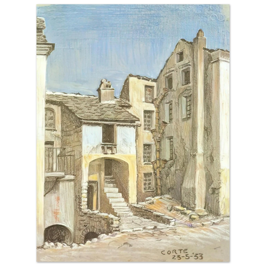 MC Escher - CORTE CORSICA Wall Art - 21x29.7 cm / 8x12" - Fine Art Poster-canvas - -