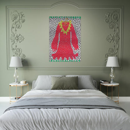 DRESS 1982 - Yayoi Kusama Brushed Aluminum Print - 70x100 cm / 28x40 inches | Yayoi Kusama Aluminum Print | Yayoi Kusama Prints