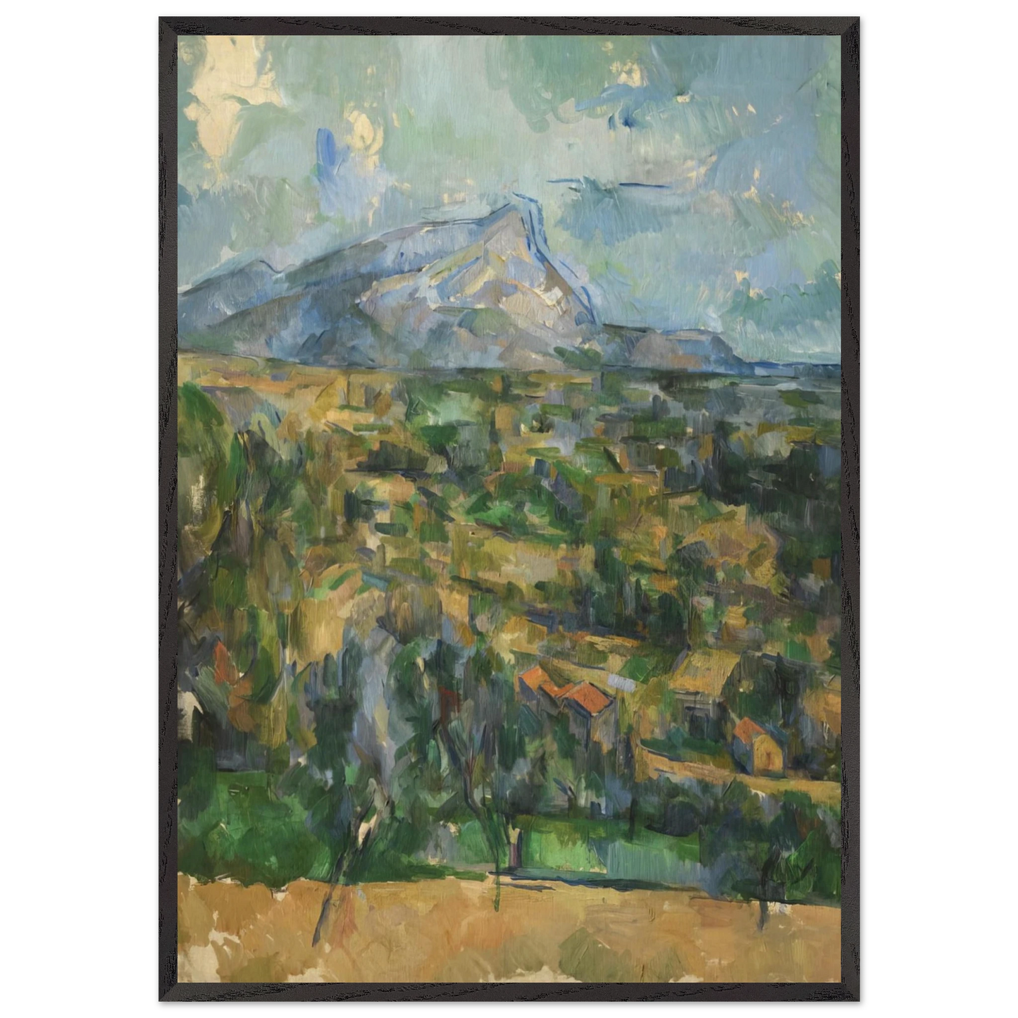 Mont Sainte Victoire - Paul Cezanne 70x100 cm / 28x40 inches Framed Art Print – Black Wooden Frame
