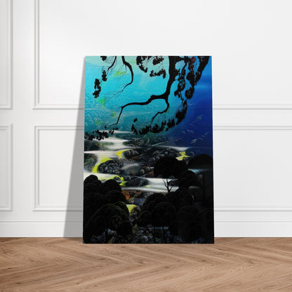 Days End - Eyvind Earle Brushed Aluminum Print - 70x100 cm / 28x40 inches | Eyvind Earle Aluminum Print | Eyvind Earle Prints