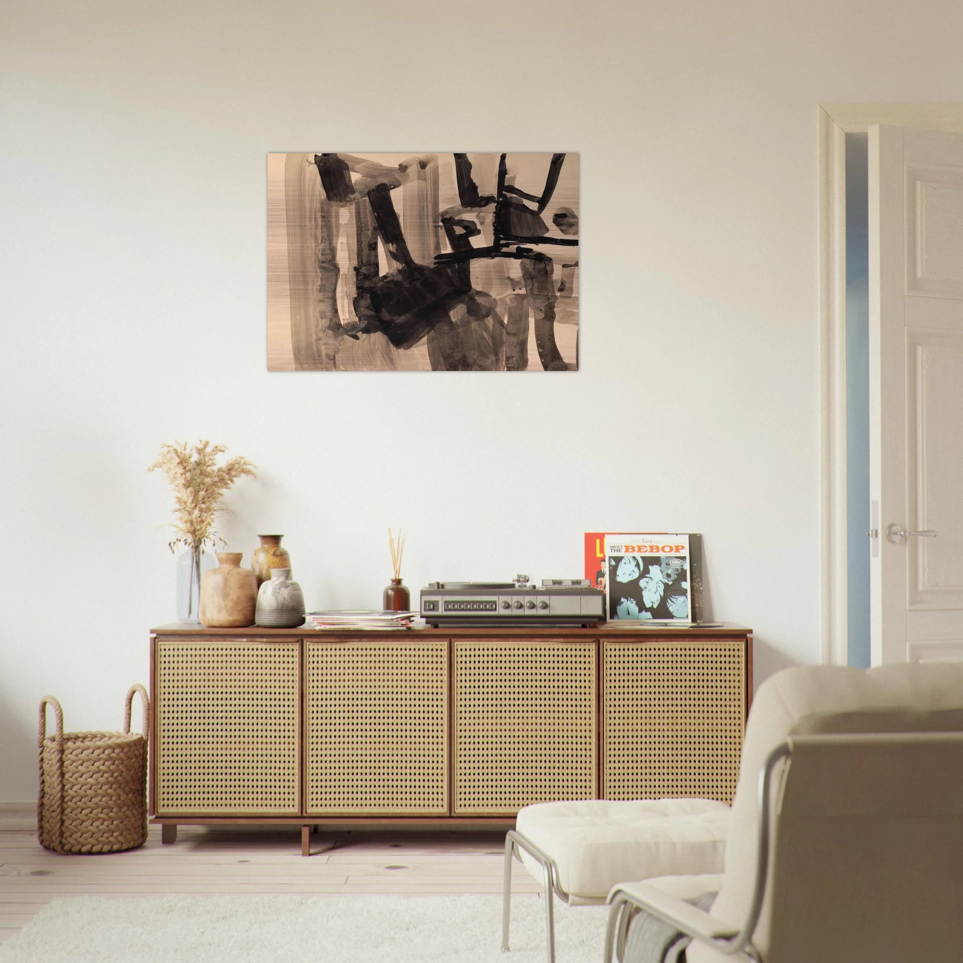 Untitled - Abstract Expressionism - Nasreen Mohamedi Brushed Aluminum Print - 70x100 cm / 28x40 inches | Nasreen Mohamedi Aluminum Print | Nasreen Mohamedi Prints