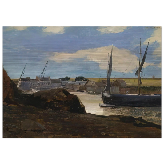 THE PORT OF MORGAT 1882 - Odilon Redon Brushed Aluminum Print - 70x100 cm / 28x40 inches | Odilon Redon Aluminum Print | Odilon Redon Prints