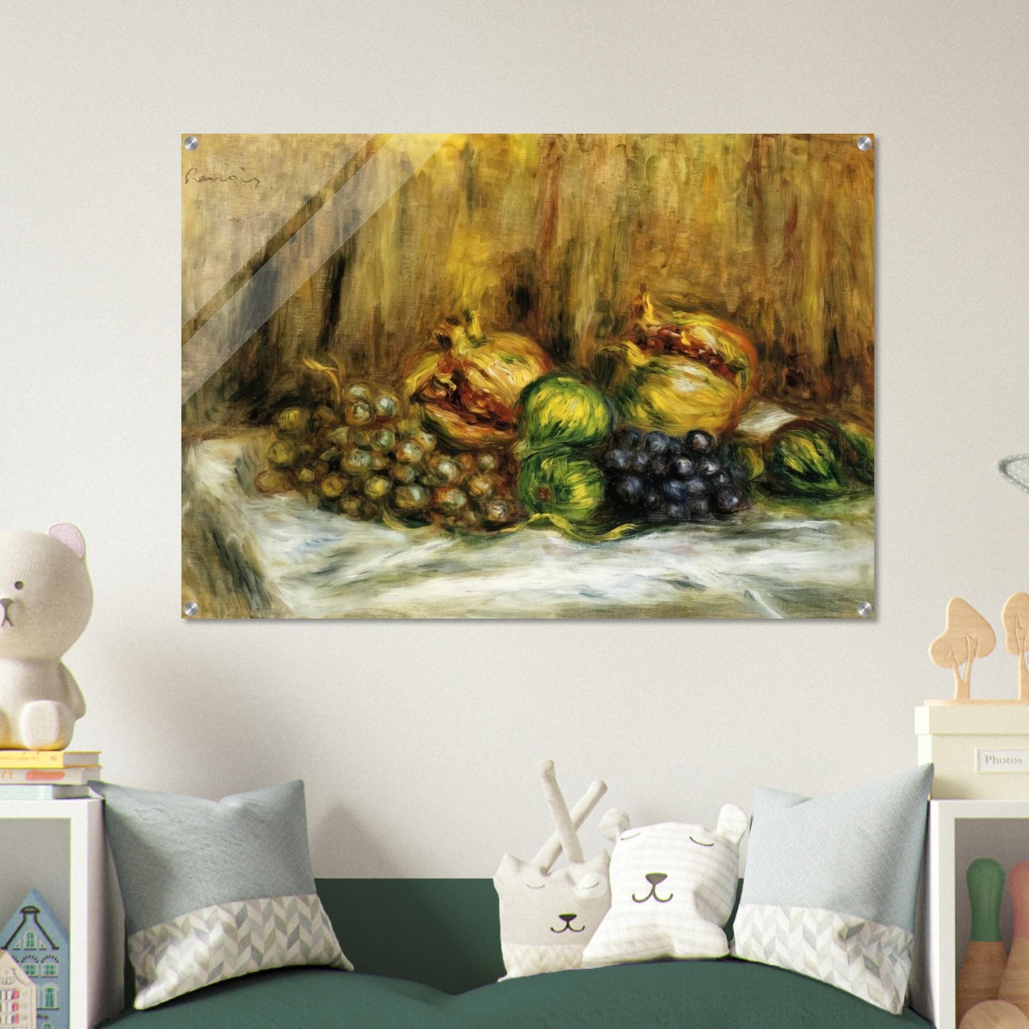 Still Life with Grapes - Pierre-Auguste Renoir Acrylic Print - 70x100 cm / 28x40″ inches