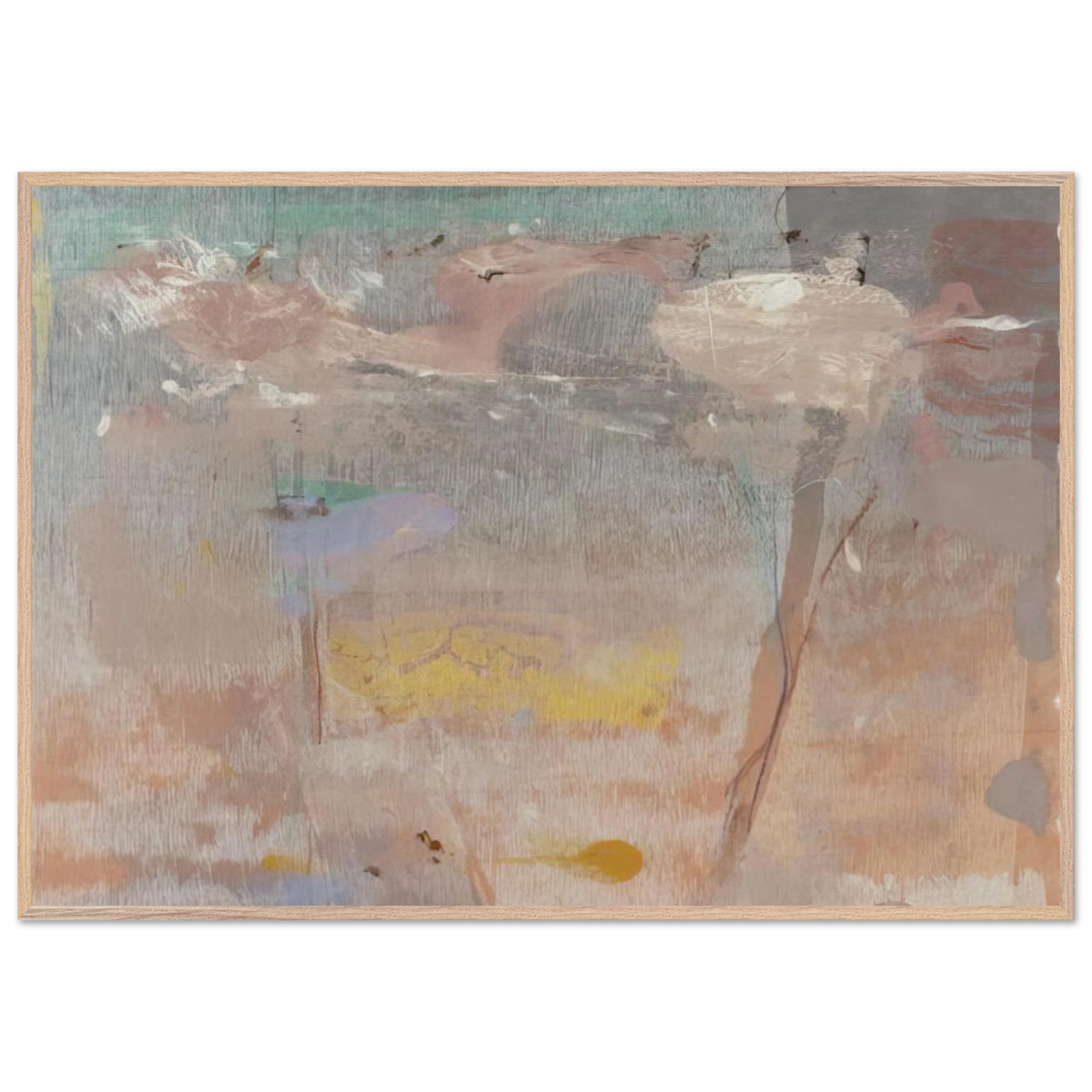 Helen Frankenthaler - Monotype I - 1981 Wall art - A1 (59.4 x 84.1  cm) - Premium Wooden Framed Poster With Fine Art Paper-canvas - Wood frame