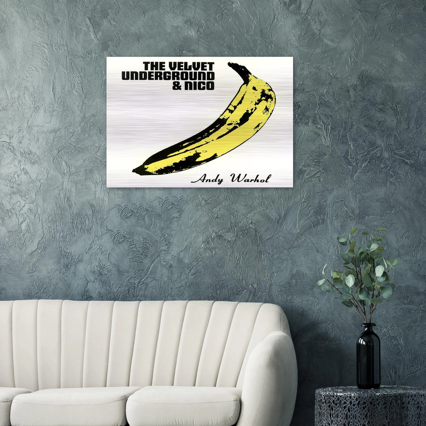 Velvet Underground & Nico - Andy Warhol Brushed Aluminum Print - 70x100 cm / 28x40 inches | Andy Warhol Aluminum Print | Andy Warhol Prints