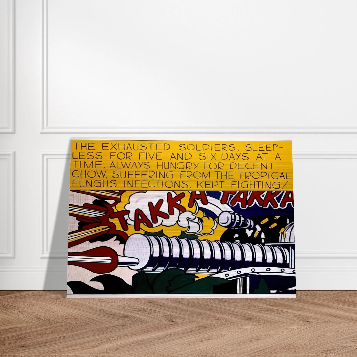TAKKA TAKKA 1962 - Roy Lichtenstein Brushed Aluminum Print - 70x100 cm / 28x40 inches | Roy Lichtenstein Aluminum Print | Roy Lichtenstein Prints