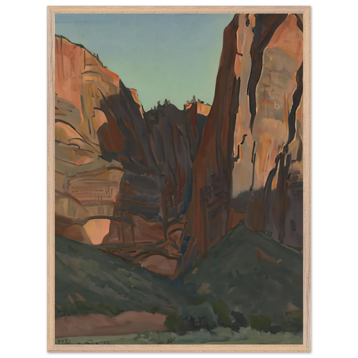 Maynard Dixon - NOTCH IN THE WALL ZION NATIONAL PARK AUGUST 1933 1933 Wall art - A3 (29.7 x 42  cm) - Fine Art Poster-canvas - -