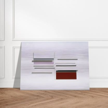 ABSTRACT IN WHITE BLACK INDIAN AND LILAC 1957 - Victor Pasmore Brushed Aluminum Print - 70x100 cm / 28x40 inches | Victor Pasmore Aluminum Print | Victor Pasmore Prints