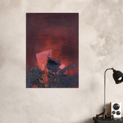 SIN T TULO ABSTRACCI N EN ROSO Y NEGRO - Luis Feito Brushed Aluminum Print - 70x100 cm / 28x40 inches | Luis Feito Aluminum Print | Luis Feito Prints