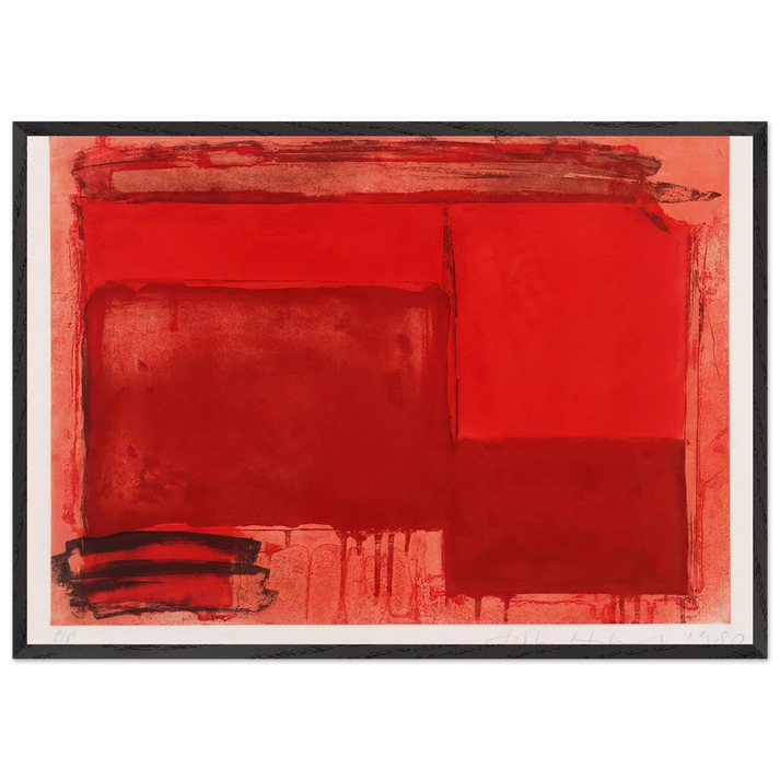 Tembi - 1980 - John Hoyland 70x100 cm / 28x40 inches Framed Art Print – Black Wooden Frame