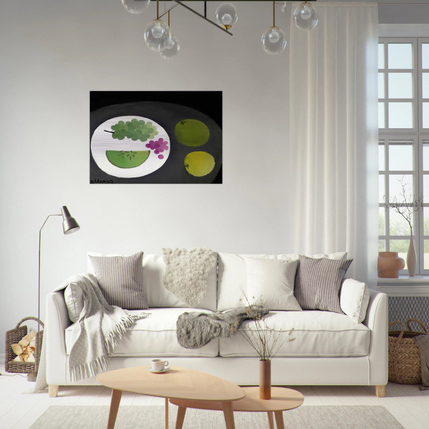 Melon and Grapes - 2009 - Mary Fedden Brushed Aluminum Print - 70x100 cm / 28x40 inches | Mary Fedden Aluminum Print | Mary Fedden Prints