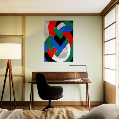 COMPOSITION WITH GREEN AND BLUE - Sonia Delaunay Brushed Aluminum Print - 70x100 cm / 28x40 inches | Sonia Delaunay Aluminum Print | Sonia Delaunay Prints
