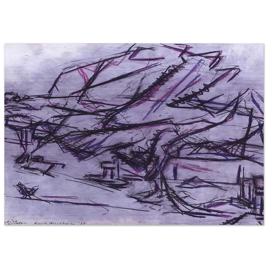 TREE AT TRETIRE - Frank Auerbach Brushed Aluminum Print - 70x100 cm / 28x40 inches | Frank Auerbach Aluminum Print | Frank Auerbach Prints