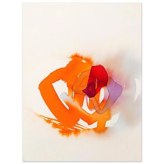 Luis Feito - UNTITLED ORANGE RED AND PURPLE  75x100 cm / 30x40inches Fine Art Poster