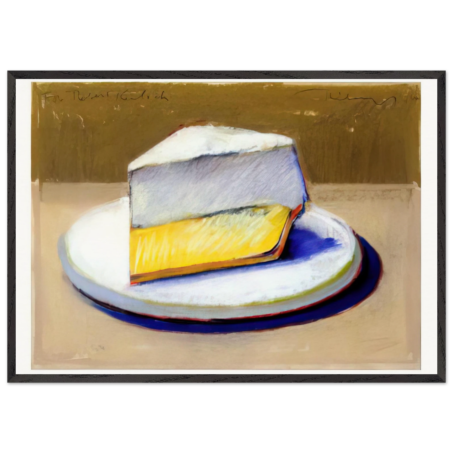 Lemon Meringue Pie - 1964 - Wayne Thiebaud 70x100 cm / 28x40 inches Framed Art Print – Black Wooden Frame