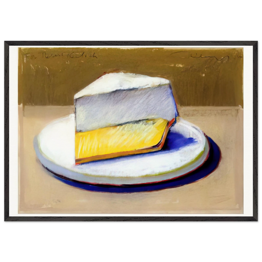 Lemon Meringue Pie - 1964 - Wayne Thiebaud 70x100 cm / 28x40 inches Framed Art Print – Black Wooden Frame