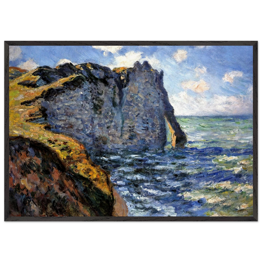 The Manneport - claude monet 70x100 cm / 28x40 inches Framed Art Print – Black Wooden Frame