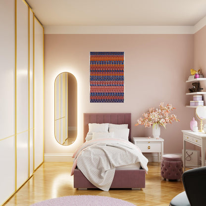 RED AND BLUE LAYERS 1954 - Anni Albers Brushed Aluminum Print - 70x100 cm / 28x40 inches | Anni Albers Aluminum Print | Anni Albers Prints