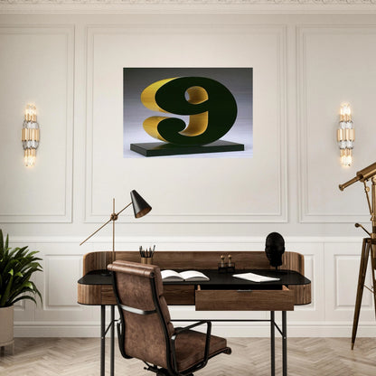Nine - Robert Indiana Brushed Aluminum Print - 70x100 cm / 28x40 inches | Robert Indiana Aluminum Print | Robert Indiana Prints