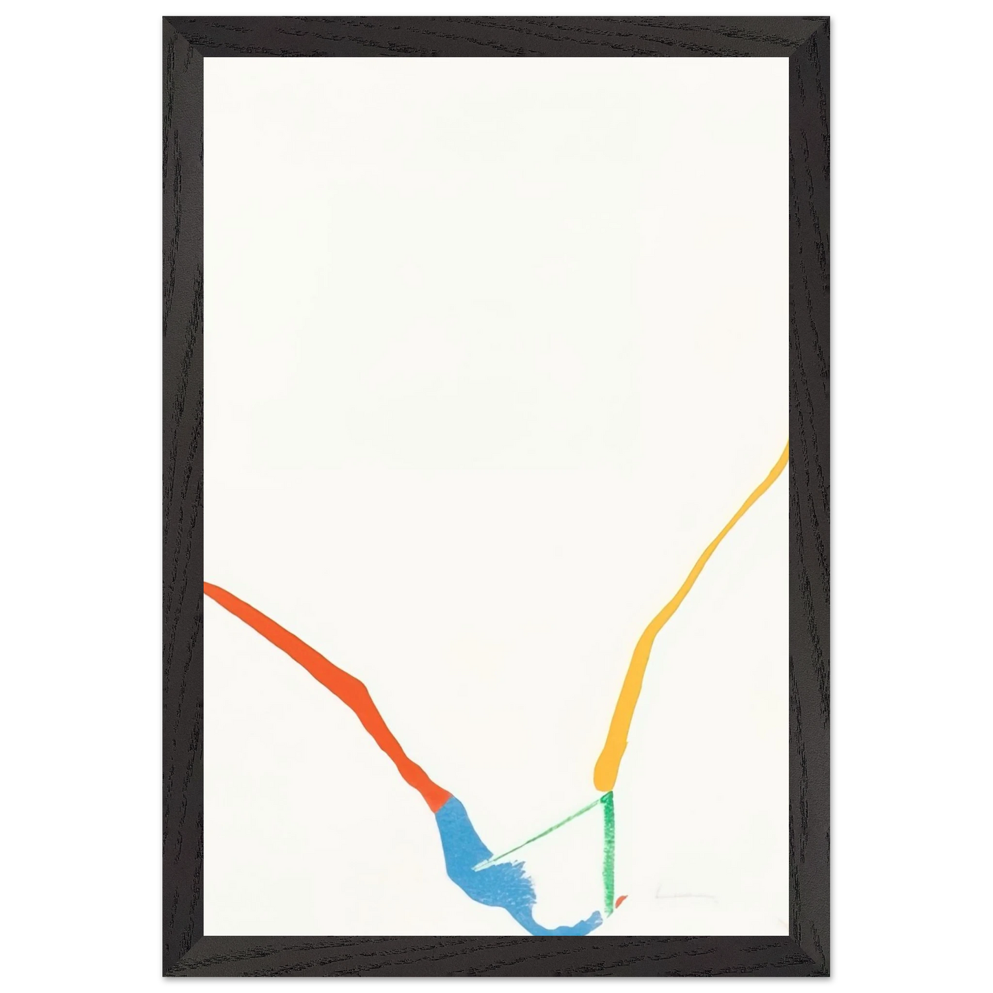 Helen Frankenthaler - What Red Lines Can Do - 1970 Wall art - 50x70 cm / 20x28 inches - Premium Wooden Framed Poster With Fine Art Paper-canvas - Black frame