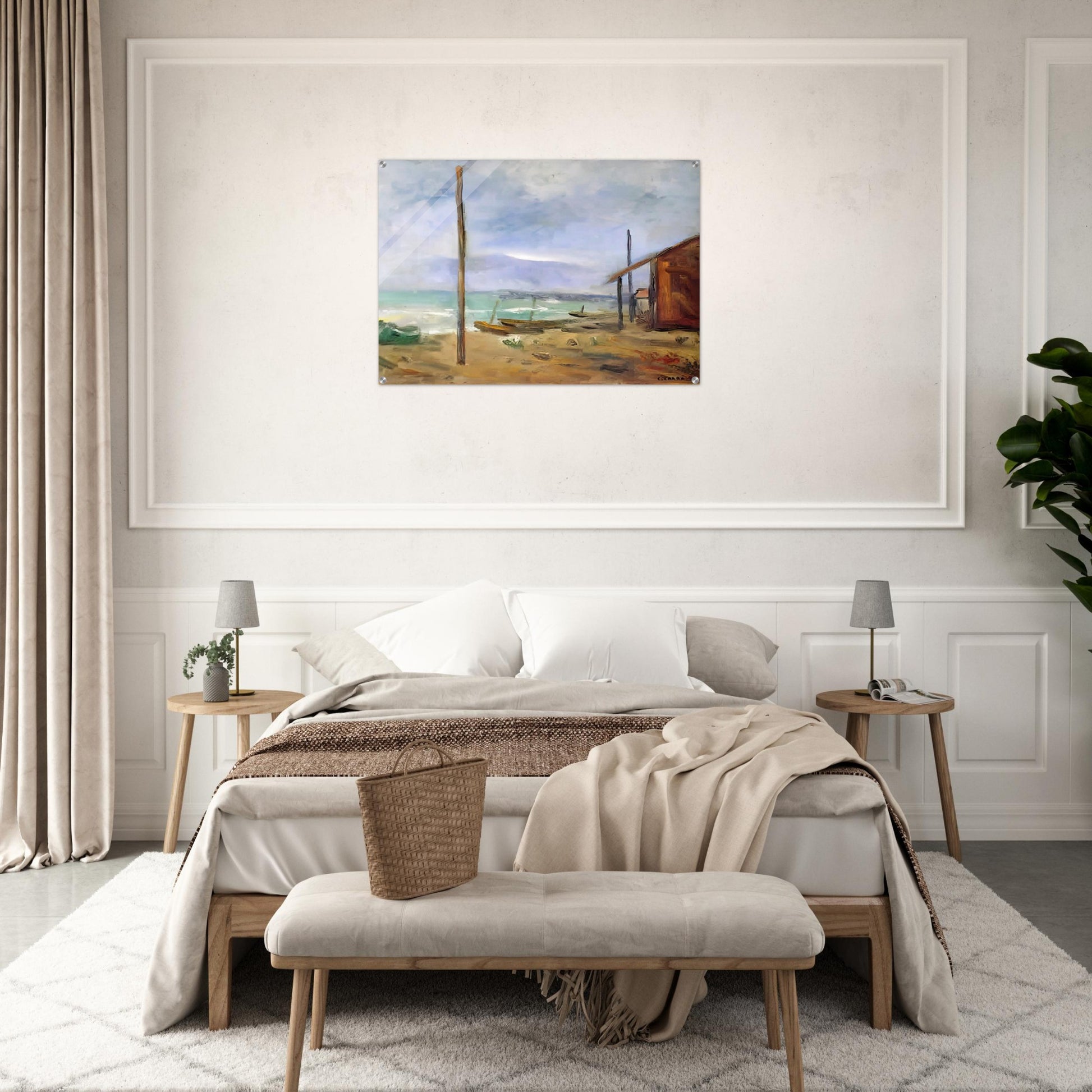 PIOGGIA AL MARE 1929 - Carlo Carra Acrylic Print - 70x100 cm / 28x40″ inches | Carlo Carra Wall Art | Carlo Carra Prints