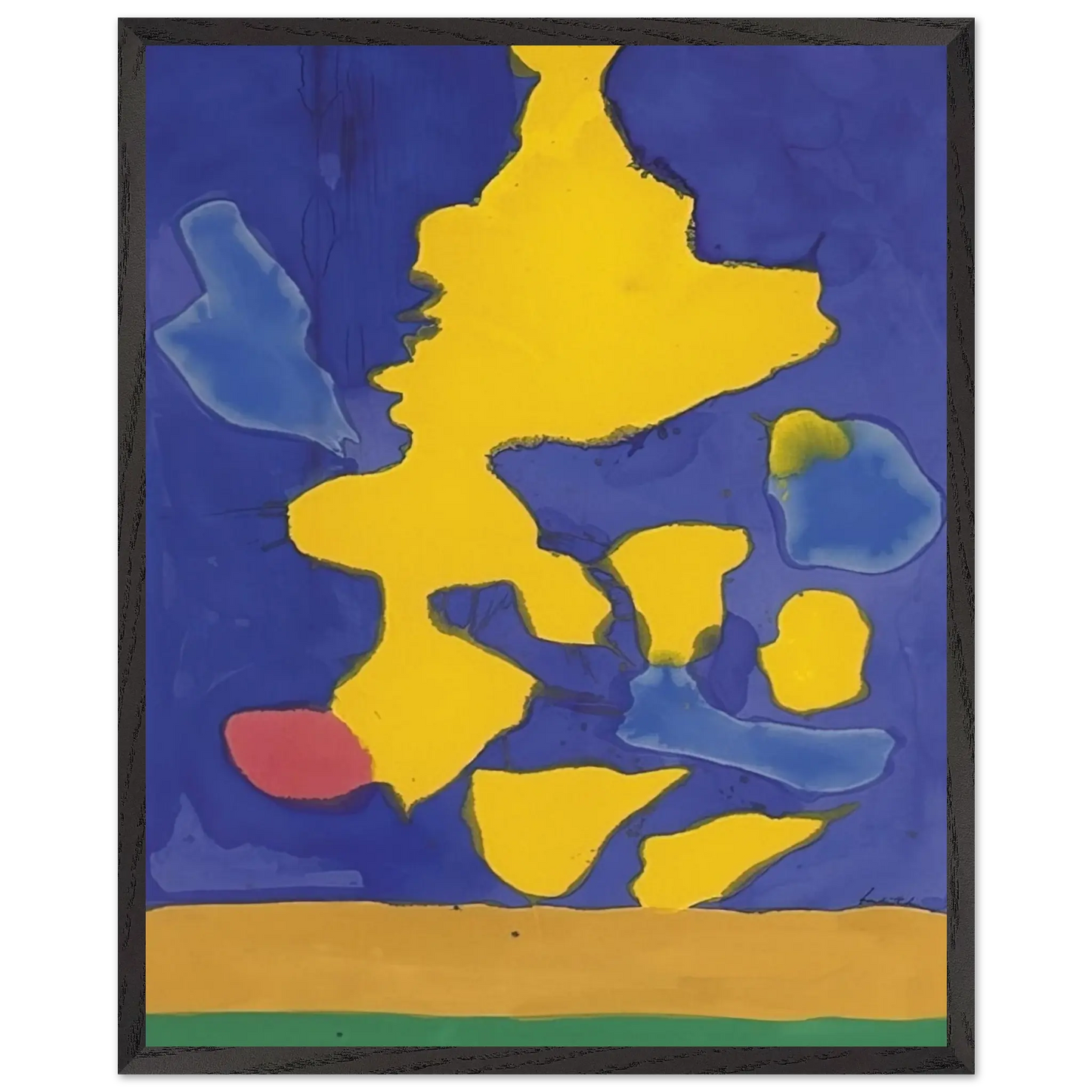 Helen Frankenthaler - Saturn Revisited - 1964 Wall art - 27x35 cm / 11x14 Inches - Premium Wooden Framed Poster With Fine Art Paper - Wood frame