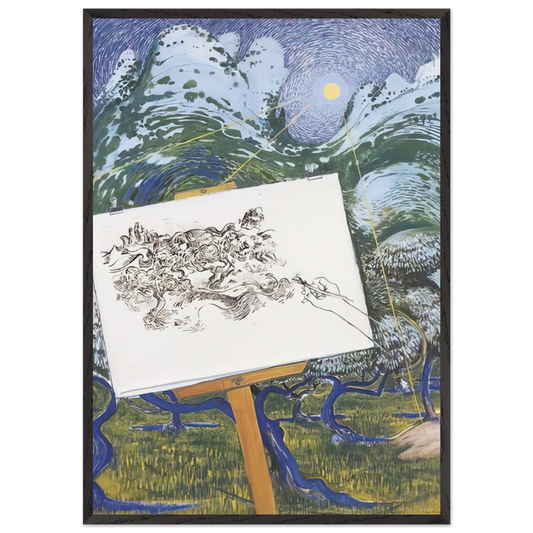 St-Remy de Provence - 1983 - Brett Whiteley 70x100 cm / 28x40 inches Framed Art Print – Black Wooden Frame