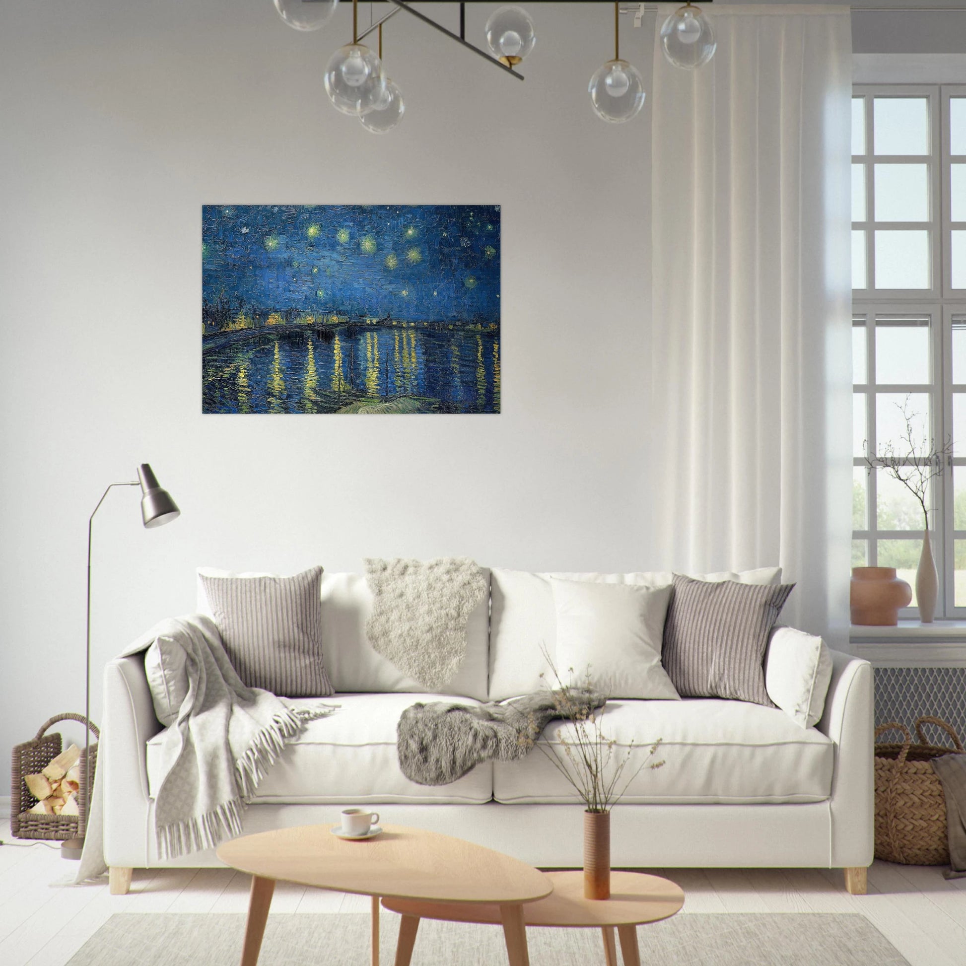 Starry Night Over the Rhone - Vincent van Gogh Brushed Aluminum Print - 70x100 cm / 28x40 inches | Vincent van Gogh Aluminum Print | Vincent van Gogh Prints