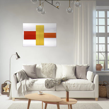 WITHIN RED YELLOW ORANGE 1981 - Robert Mangold Brushed Aluminum Print - 70x100 cm / 28x40 inches | Robert Mangold Aluminum Print | Robert Mangold Prints