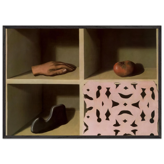 ONE NIGHT MUSEUM 1927 - Rene Magritte 70x100 cm / 28x40 inches Framed Art Print – Black Wooden Frame