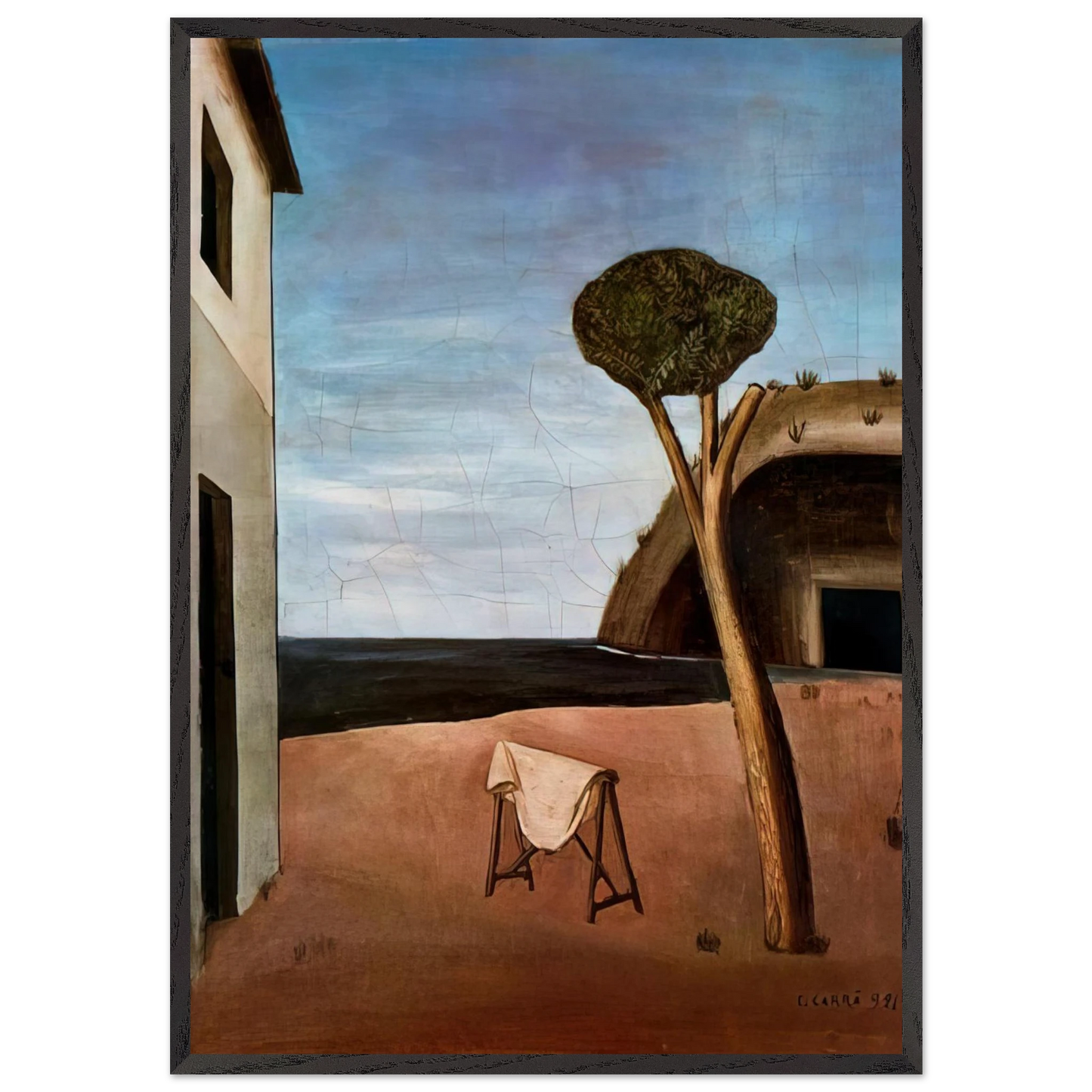 A PINE BY THE SEA 1921 - Carlo Carra 70x100 cm / 28x40 inches Framed Art Print – Black Wooden Frame
