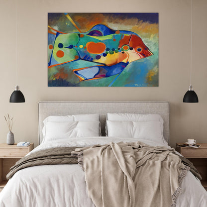 Fish - Naïve Art Primitivism - Aldemir Martins Art Prints - 100x150 cm / 40x60″ inches | Aldemir Martins Poster | Aldemir Martins Prints