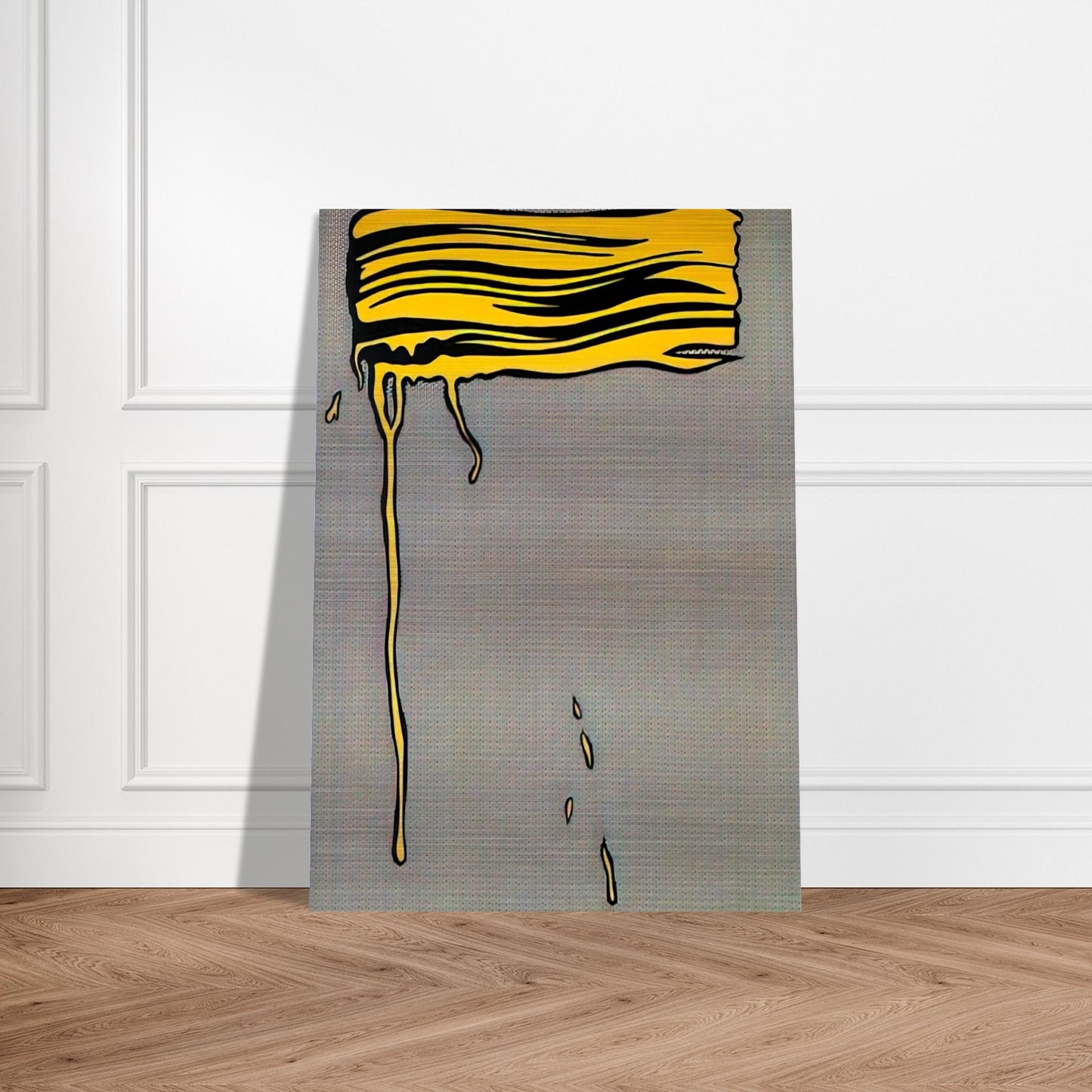 YELLOW BRUSHSTROKE I 1965 - Roy Lichtenstein Brushed Aluminum Print - 70x100 cm / 28x40 inches | Roy Lichtenstein Aluminum Print | Roy Lichtenstein Prints