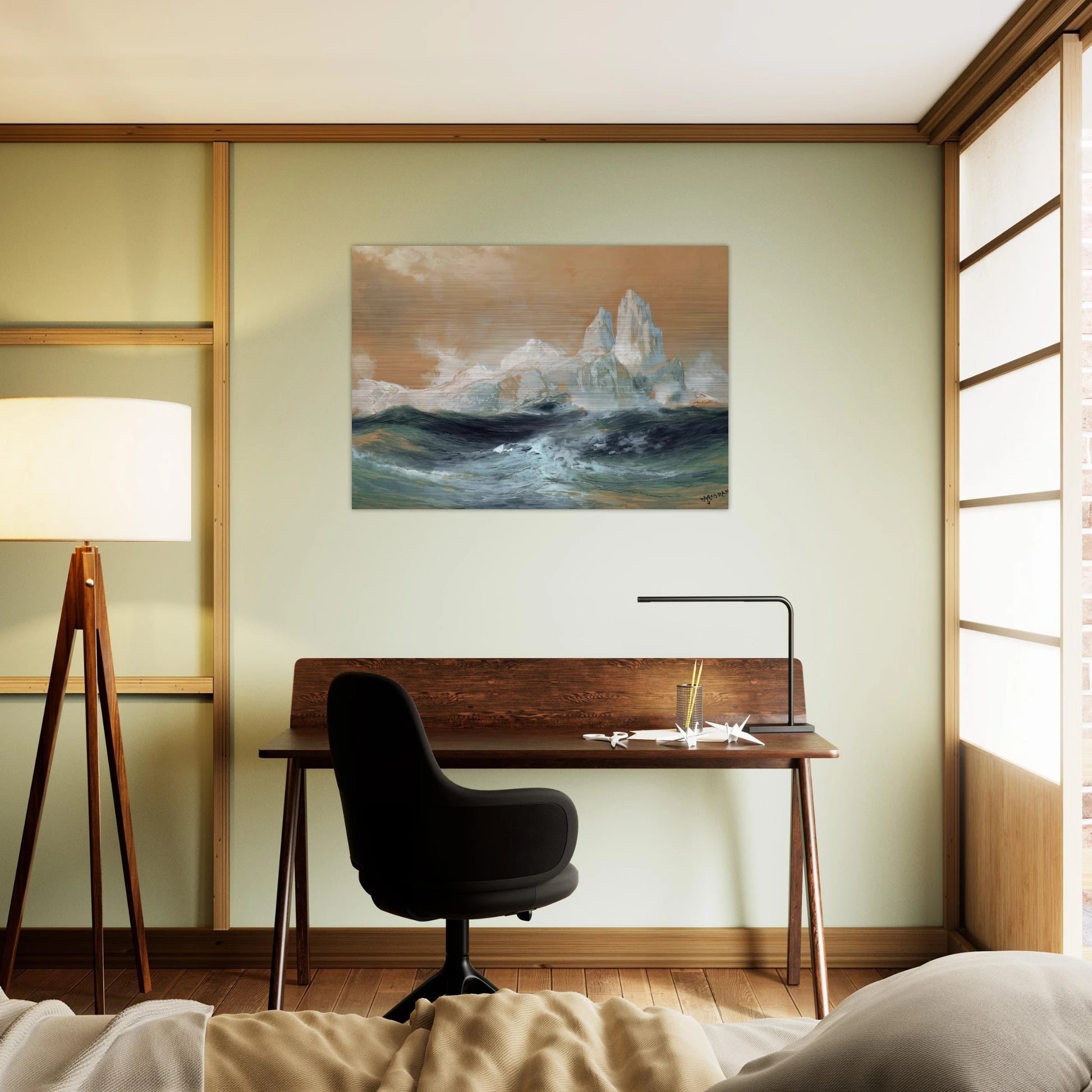 Icebergs - Thomas Moran Brushed Aluminum Print - 70x100 cm / 28x40 inches | Thomas Moran Aluminum Print | Thomas Moran Prints