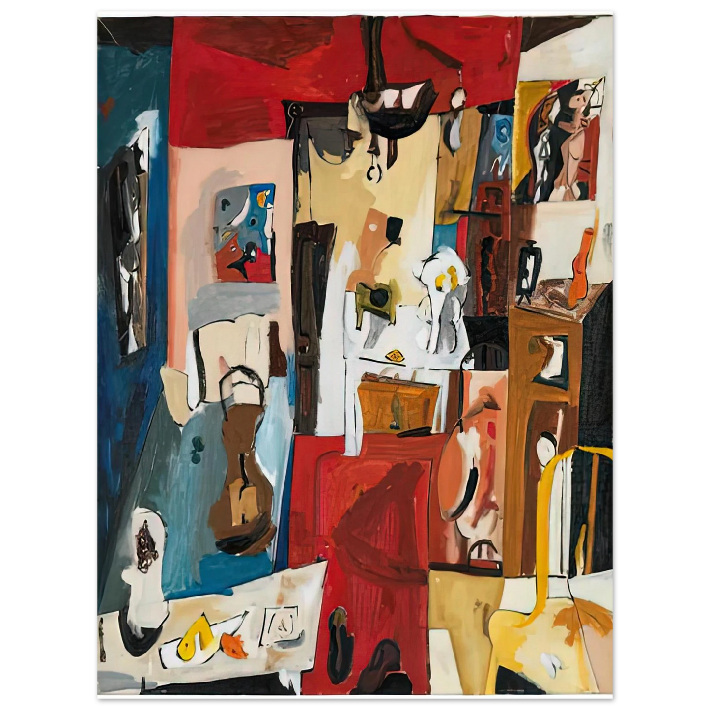 Helen Frankenthaler - 21st Street Studio, 1950- Wall Art - 21x29.7 cm / 8x12" - Fine Art Poster-canvas - -