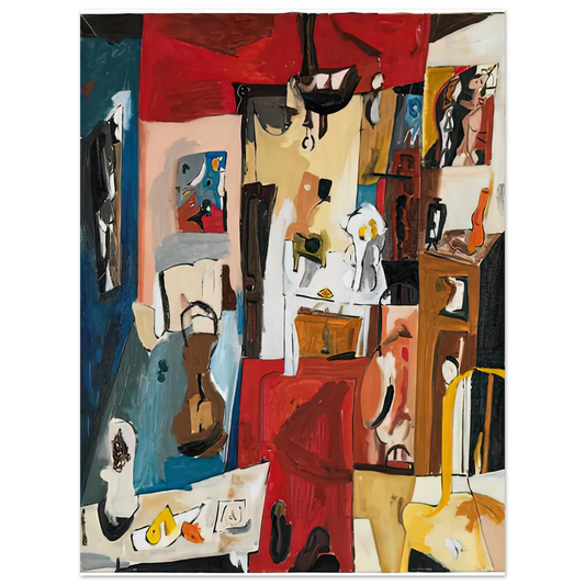 Helen Frankenthaler - 21st Street Studio, 1950- Wall Art - 21x29.7 cm / 8x12" - Fine Art Poster-canvas - -