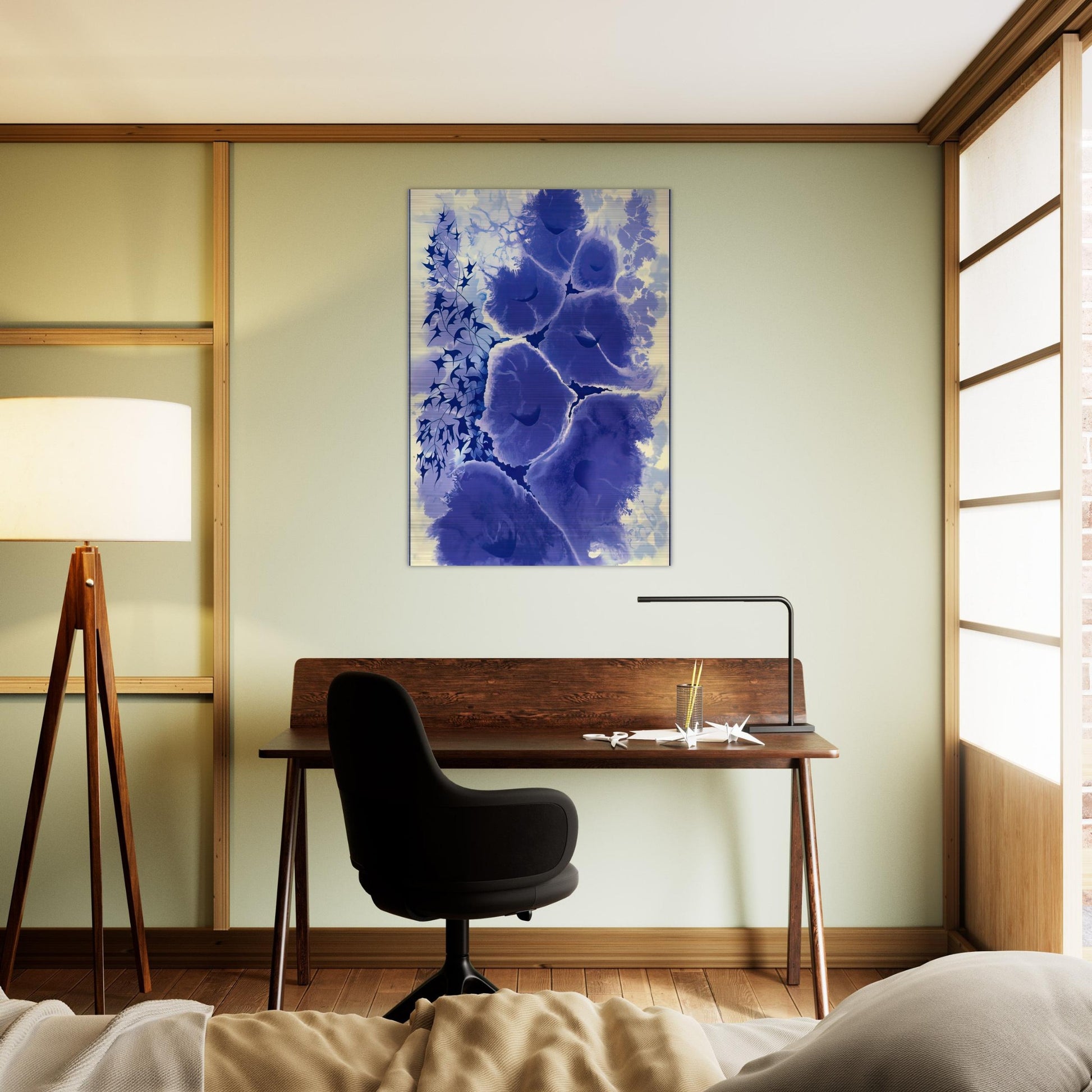 Mauve Floral - Eyvind Earle Brushed Aluminum Print - 70x100 cm / 28x40 inches | Eyvind Earle Aluminum Print | Eyvind Earle Prints