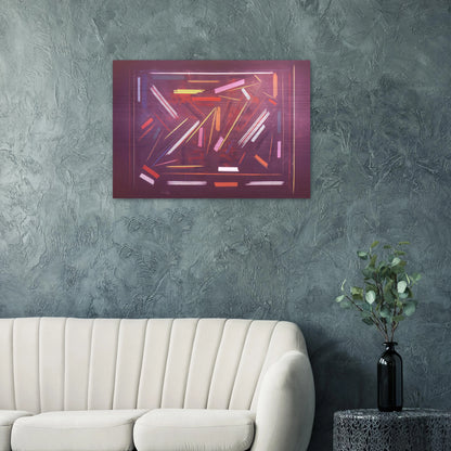 Brown Line Painting - 1968 - Ronnie Landfield Brushed Aluminum Print - 70x100 cm / 28x40 inches | Ronnie Landfield Aluminum Print | Ronnie Landfield Prints